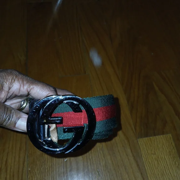 Gucci Black and Green Men's Belt